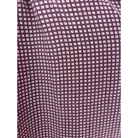 Valerie Stevens Pure Silk Burgundy and Cream Button Up Blouse Shirt - Picture 5 of 5